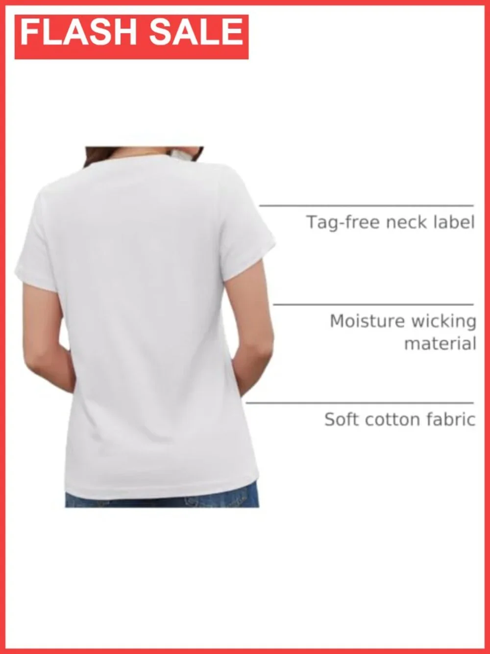 Women's Cotton Crew Neck Short Sleeve T-Shirt Breathable Casual Top